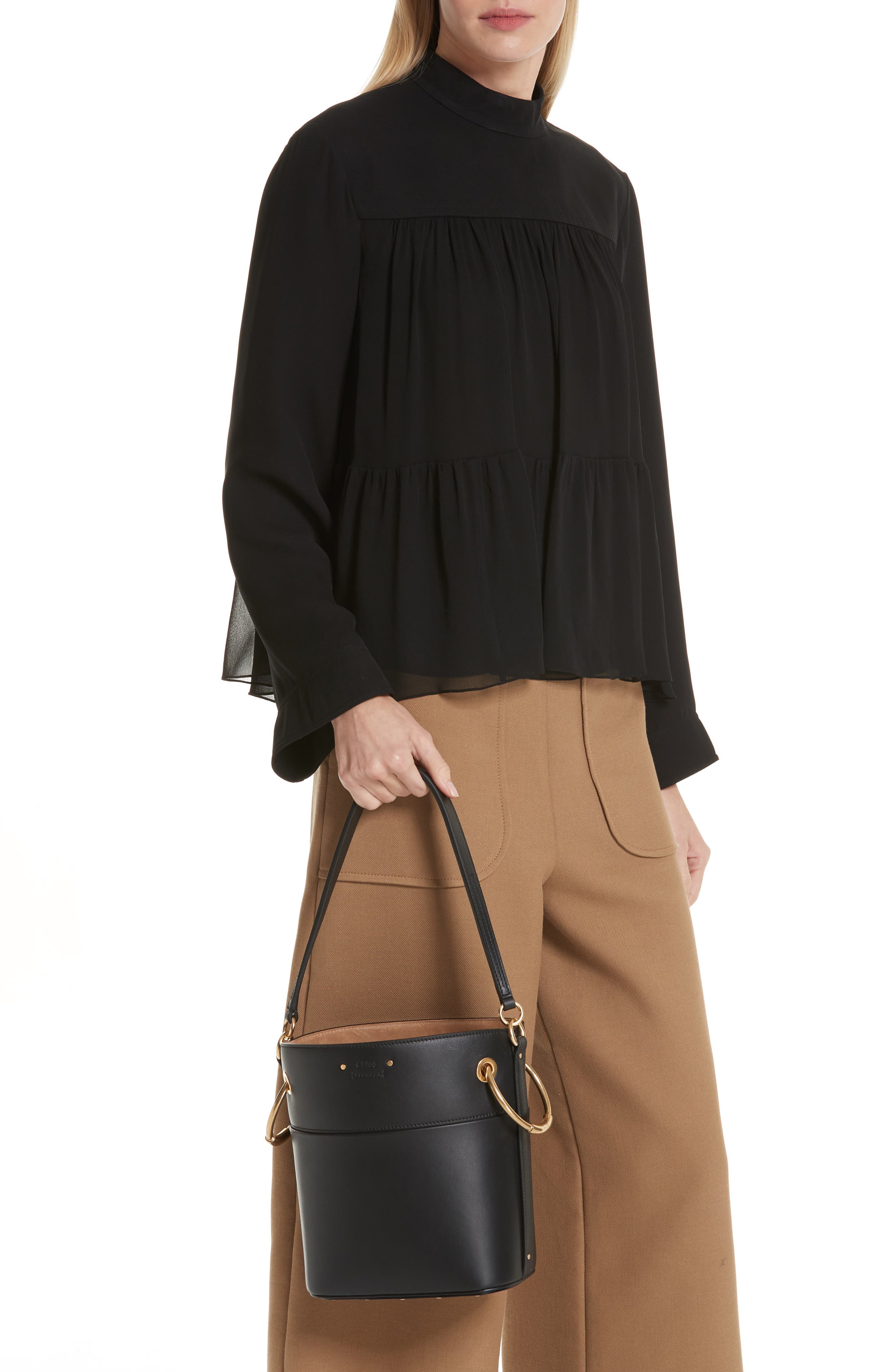 Chloé Roy Small Leather Bucket Bag, Alternate, color, 