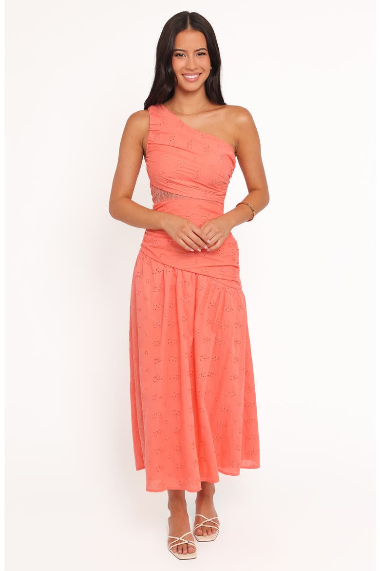 Corinne Eyelet Maxi Dress, Alternate, color, CORAL