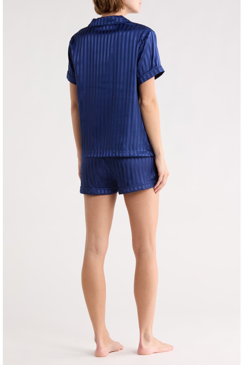 Dixie Stripe Satin Shorts Pajamas, Alternate, color, SHADOW STRIPE NAVY