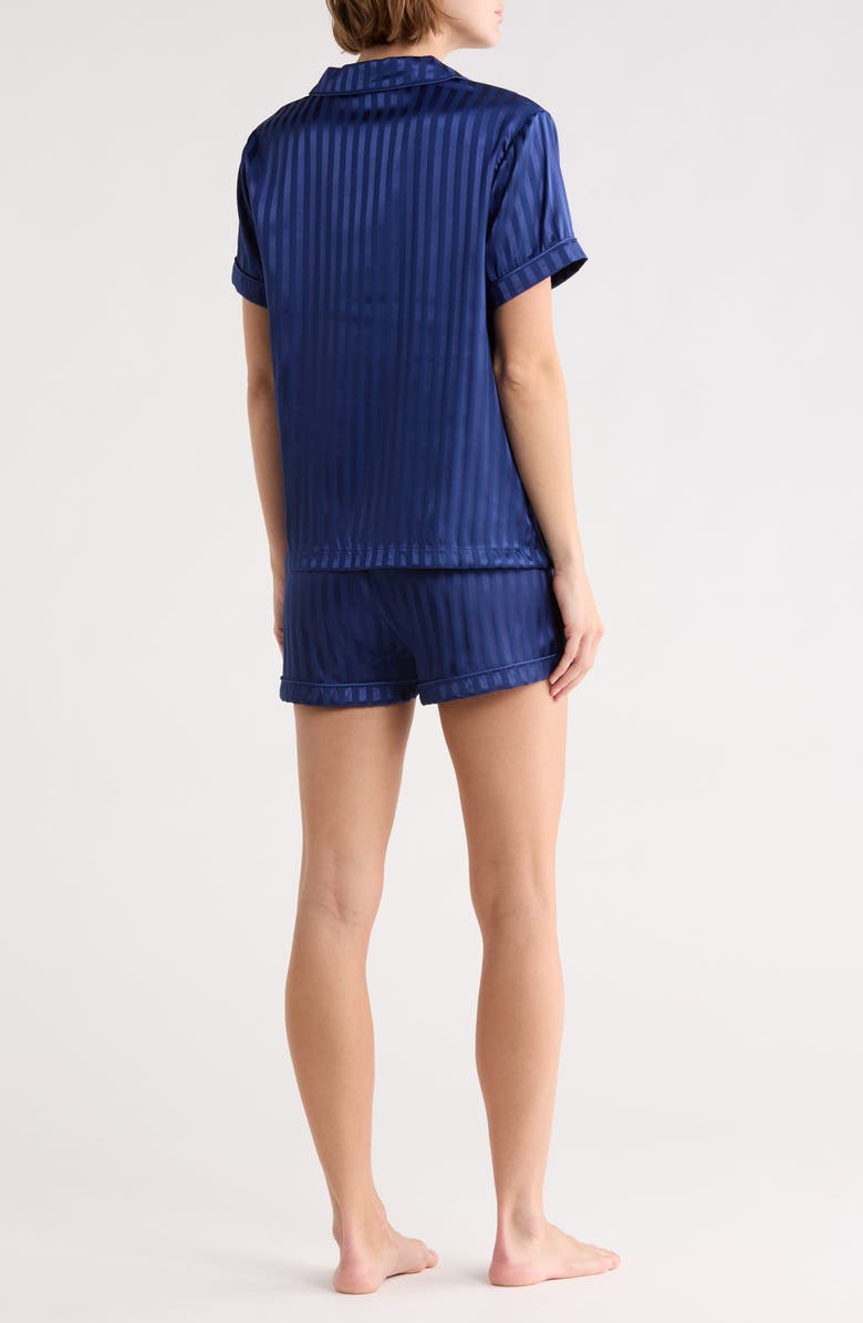 Tart Dixie Stripe Satin Shorts Pajamas, Alternate, color, Shadow Stripe Navy