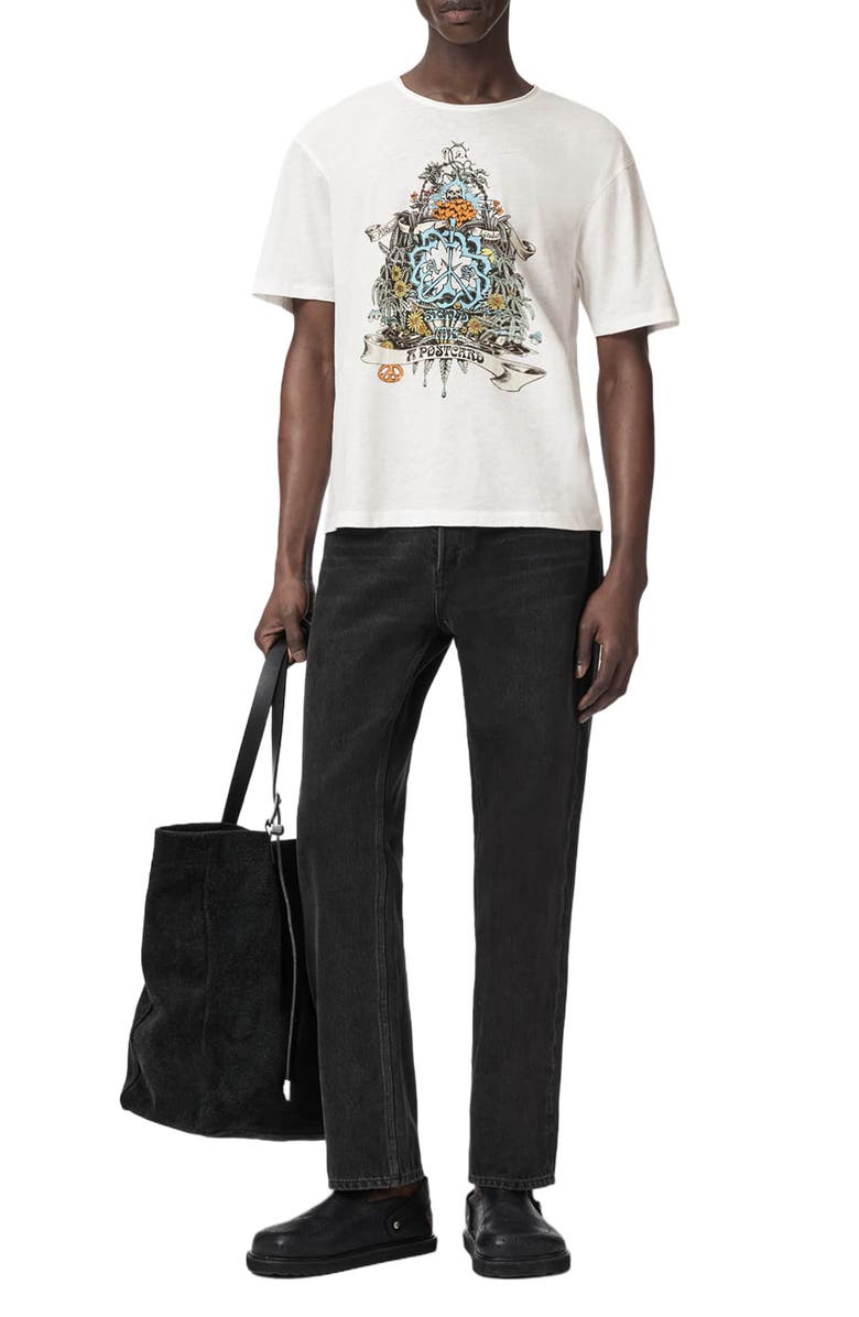 AllSaints Nazare Graphic T-Shirt, Alternate, color, Ashen White