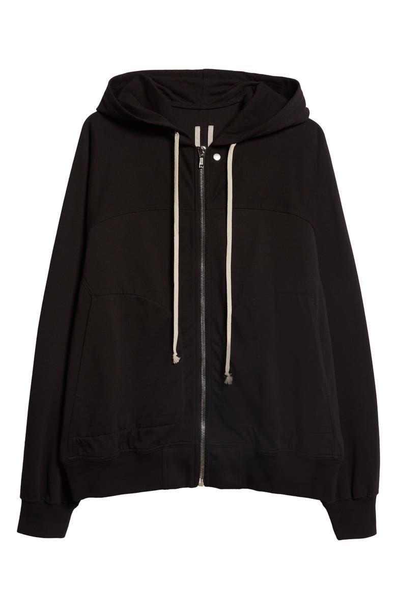 Rick Owens Oversize Cotton Zip Hoodie, Alternate, color,
