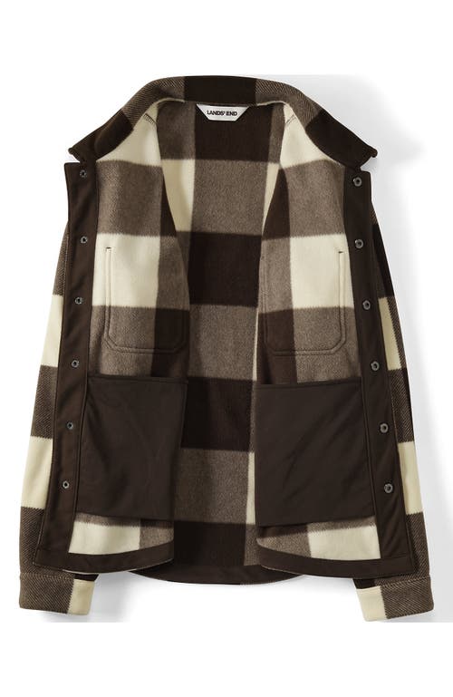 Lands' End Anyweather Fleece Shirt Jacket In Brown