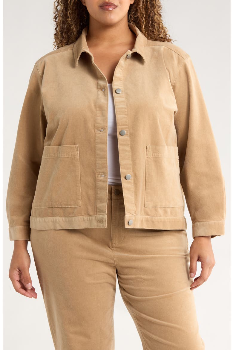 Classic Collar Corduroy Jacket, Main, color, BISCUIT