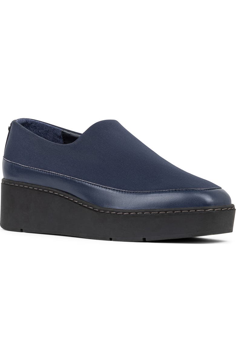 Donald Pliner Wedge Slip-On Loafer, Main, color, Navy
