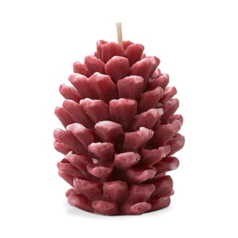 Frosted Pine Cone Terracotta Candle Sculpted Design
