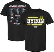 HENDRICK MOTORSPORTS TEAM COLLECTION Men's Hendrick Motorsports Team Collection Black William Byron 2025 NASCAR Cup Series Schedule T-Shirt