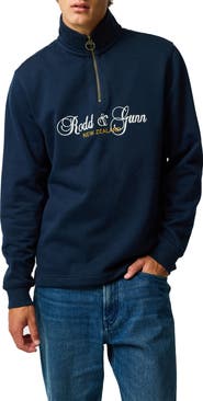 Rodd & Gunn Jubilee Embroidered Logo Cotton French Terry Quarter Zip Pullover