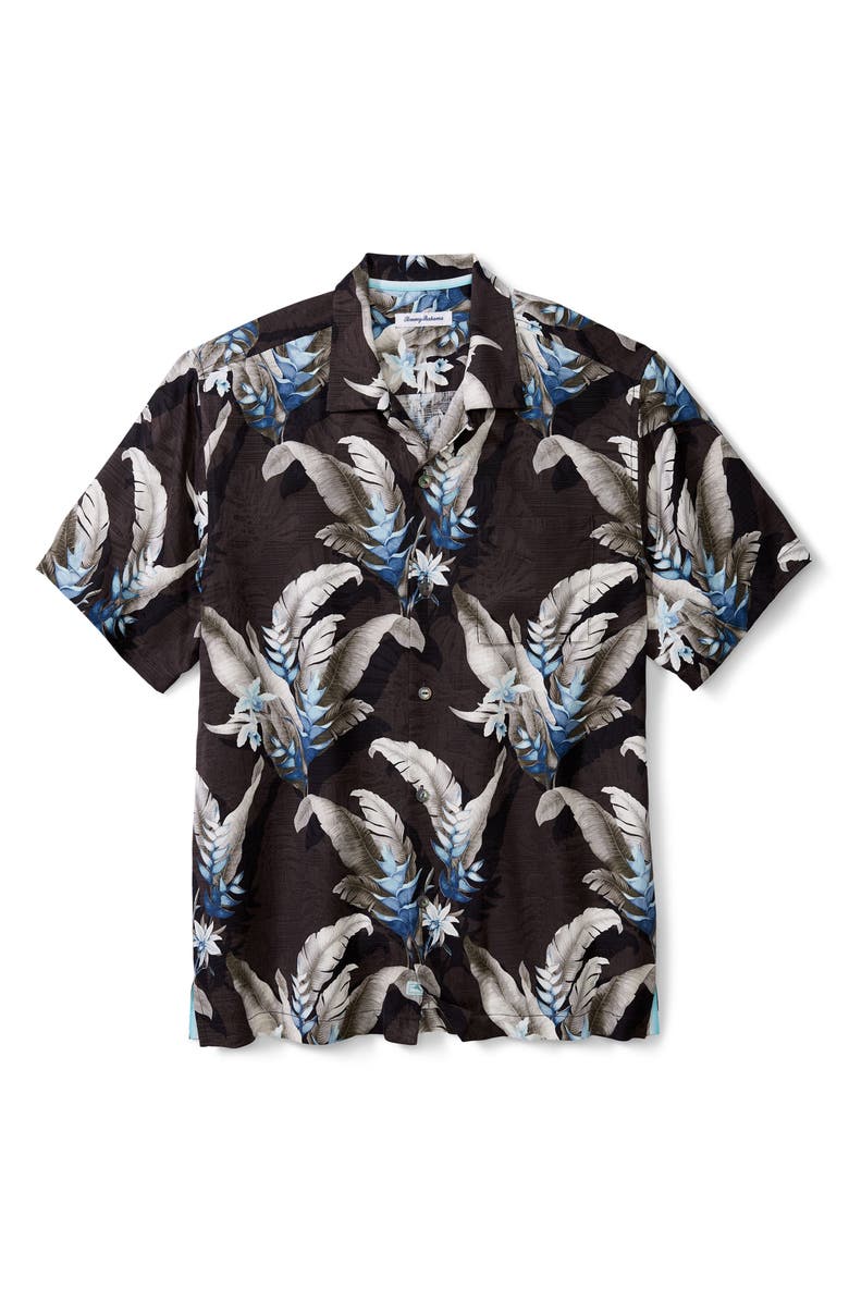 Tommy Bahama Montego Blooms Tropical Short Sleeve Silk Button-Up Shirt, Main, color,
