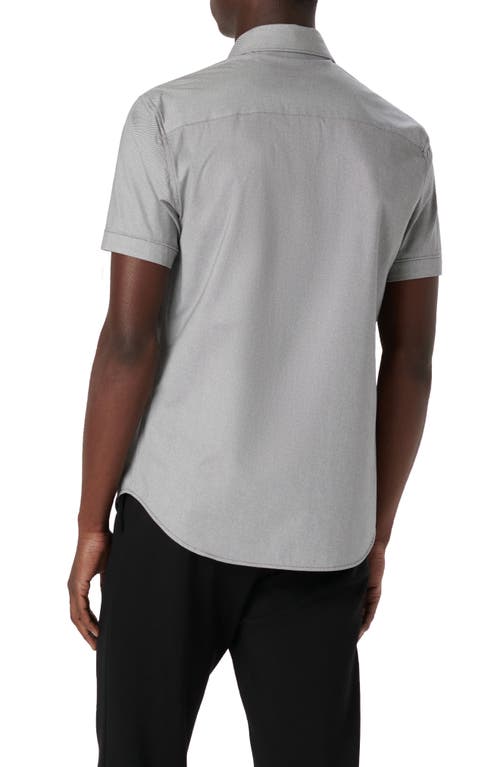 Bugatchi Miles Ooohcotton® Pinstripe Short Sleeve Button-up Shirt