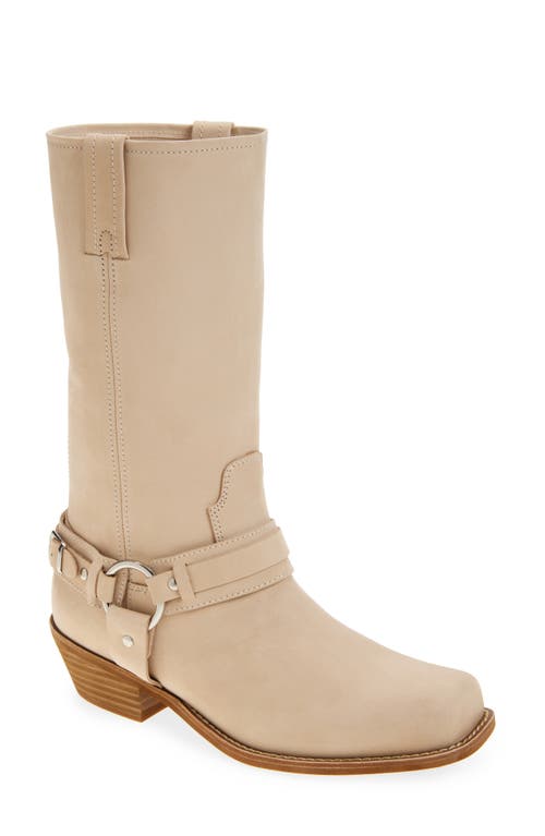 Jeffrey Campbell Waylon Western Boot In Ivory Nubuck