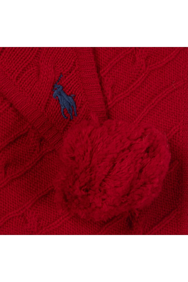 Cable Pom Pom Bandana, Alternate, color, Rl 2000 Red