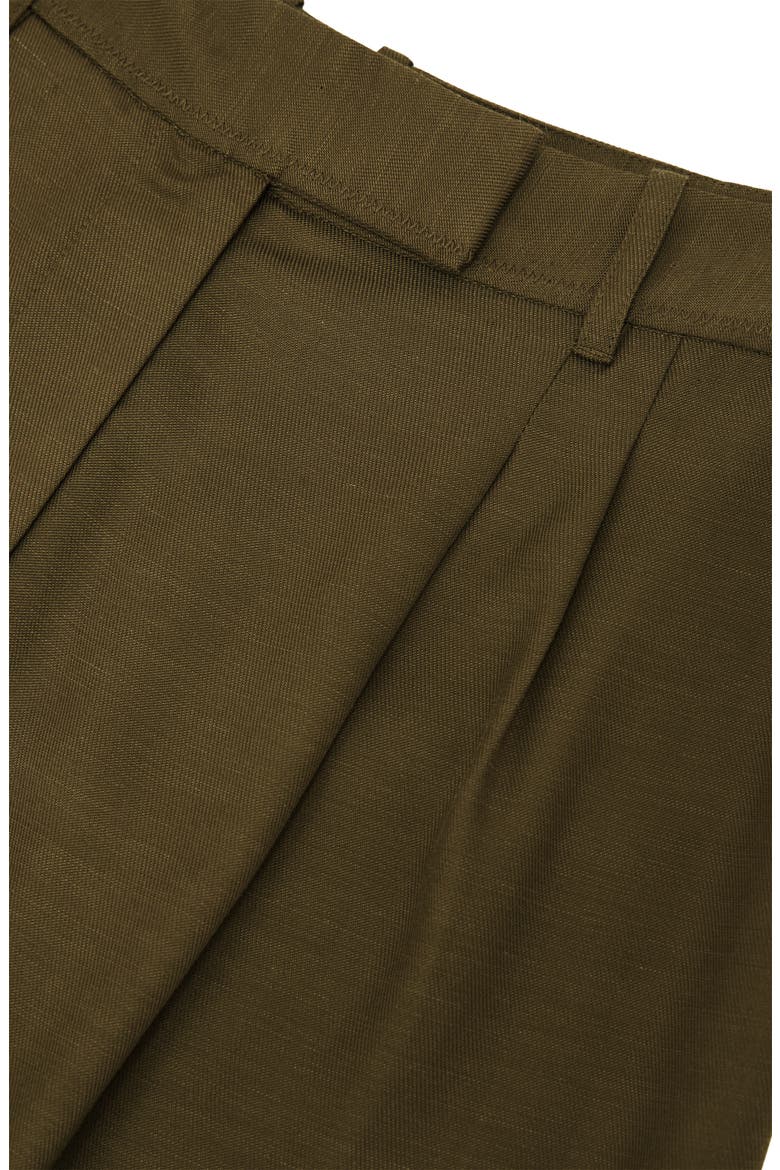 Cora Pleat Front Wide Leg Pants, Alternate, color, KHAKI GREEN