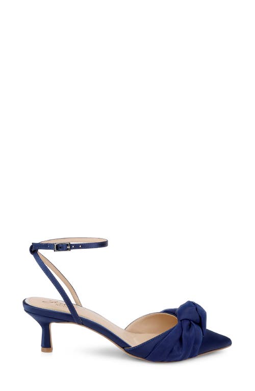 Jewel Badgley Mischka Favor Ankle Strap Pointed Toe Kitten Heel Pump