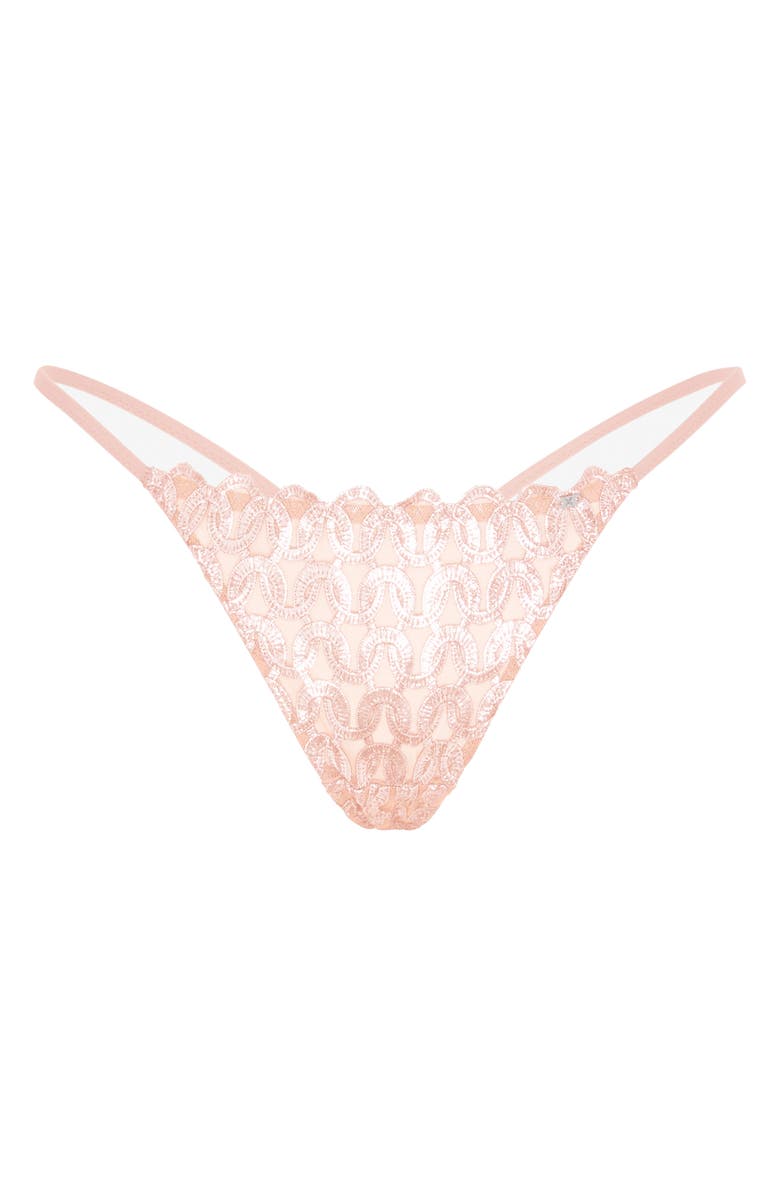 SAVAGE X FENTY Moonkissed Embroidery Thong, Alternate, color, Blush Rush Iridescent