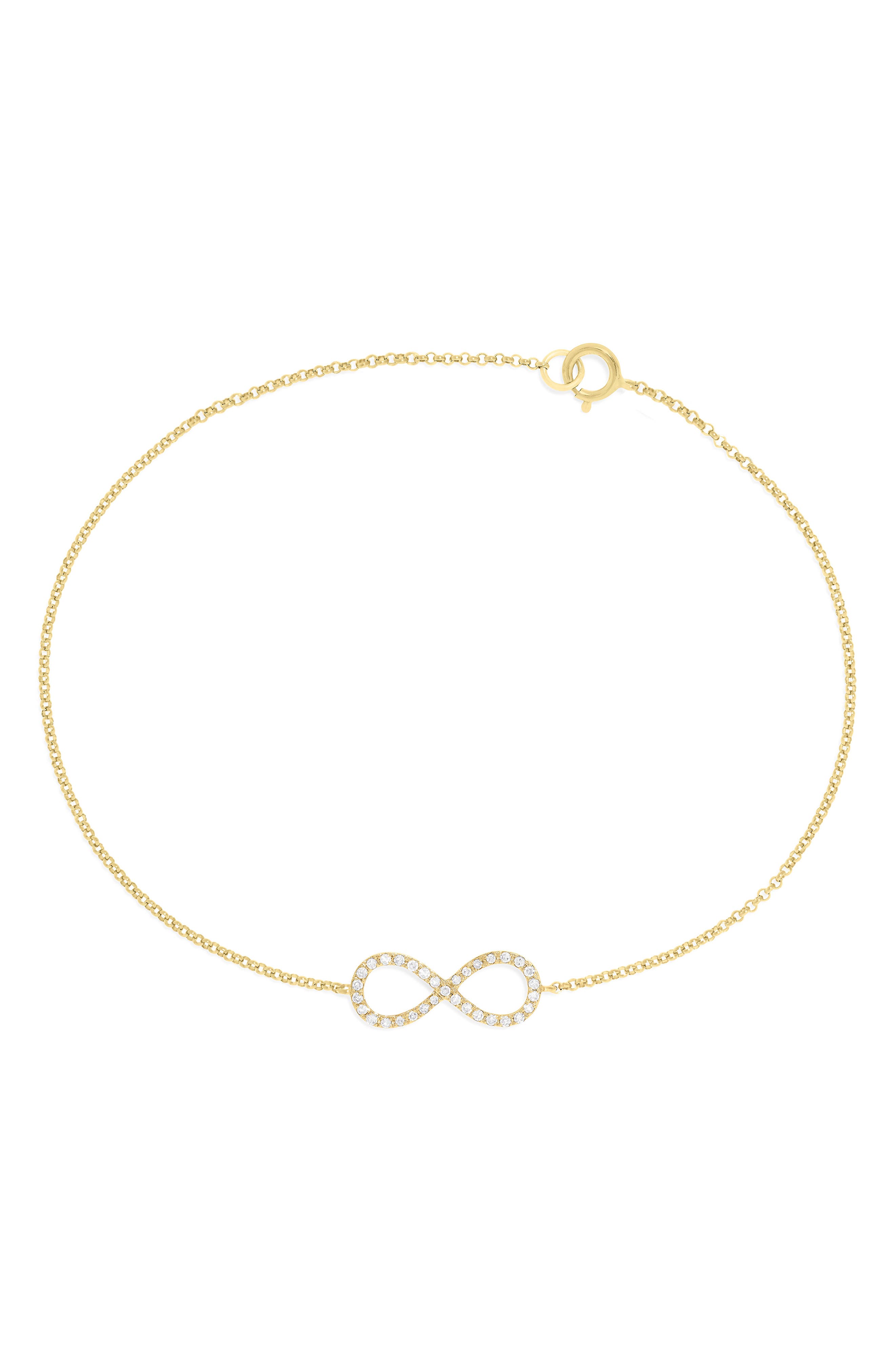 Diamond Infinity Charm Bracelet
