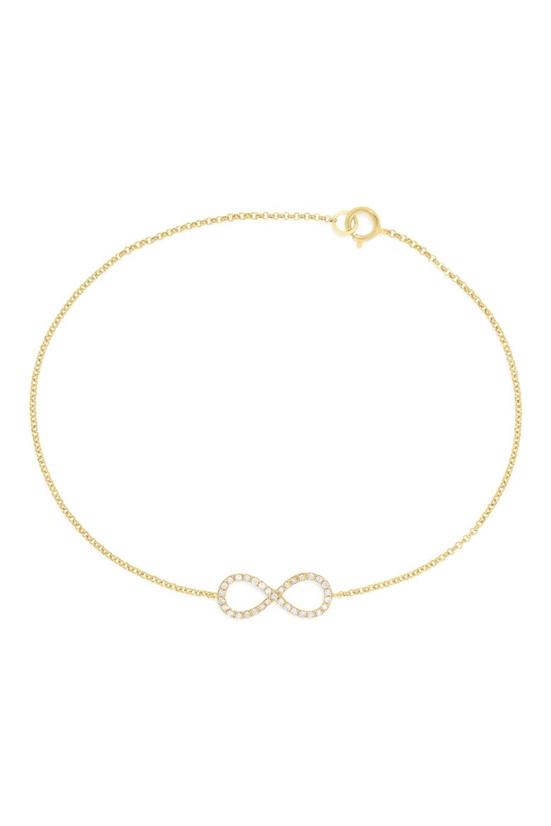 Diamond Infinity Charm Bracelet, Main, color, GOLD