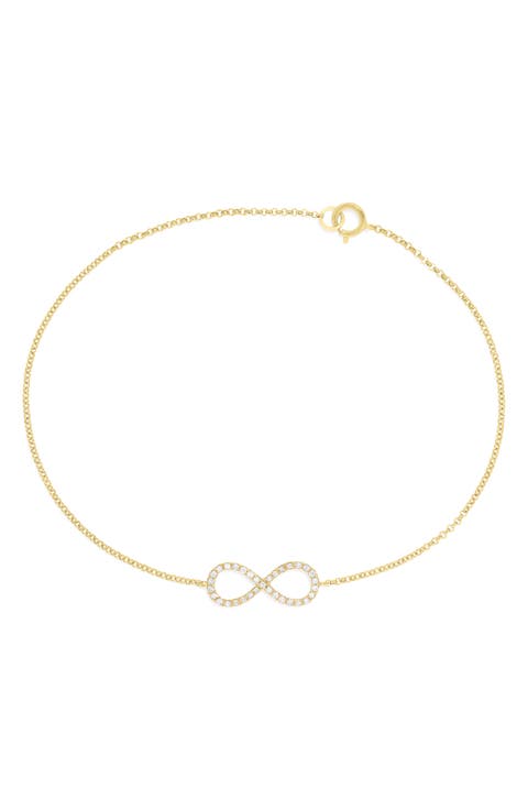 Diamond Infinity Charm Bracelet