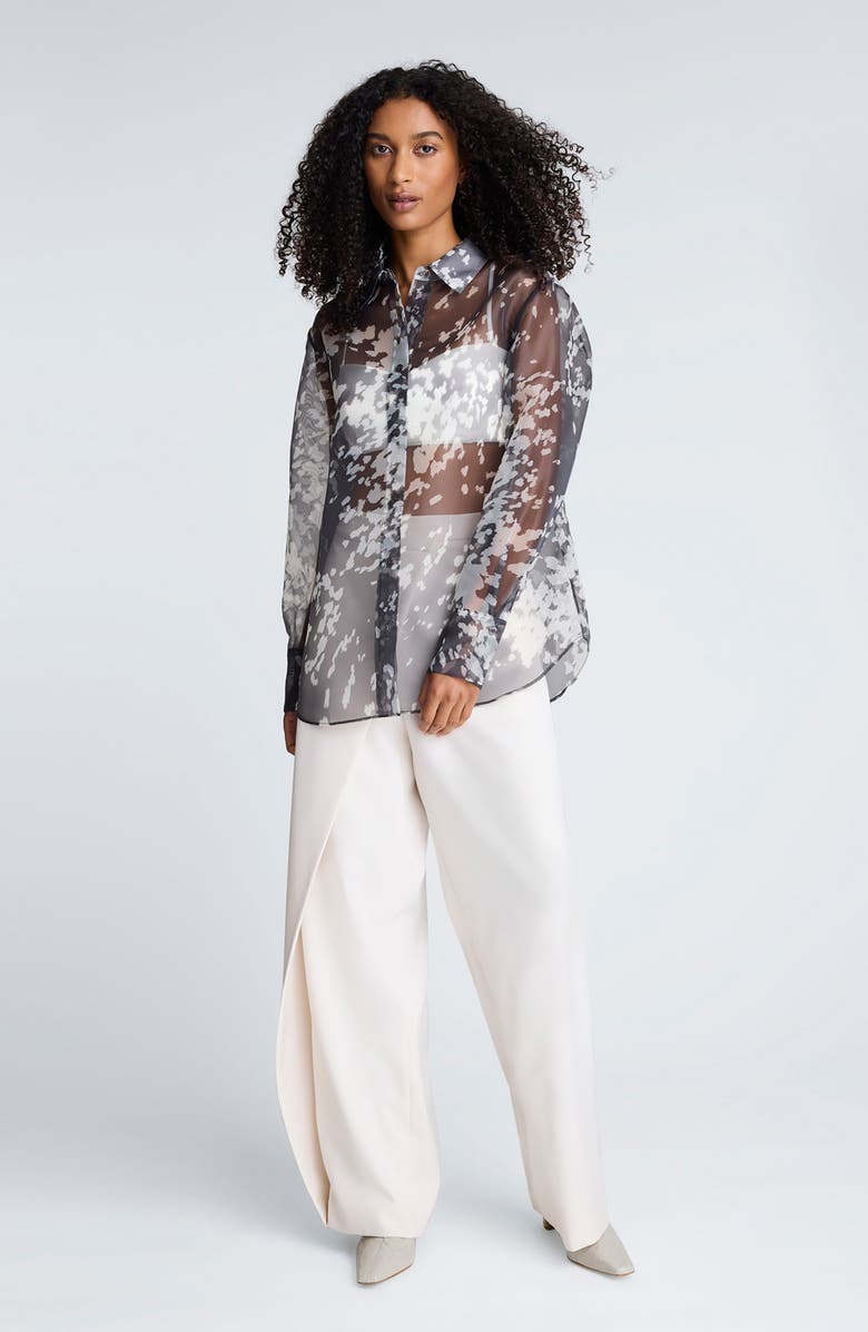 Kenneth Cole Asymmetric Wide Leg Pants, Alternate, color, Oyster