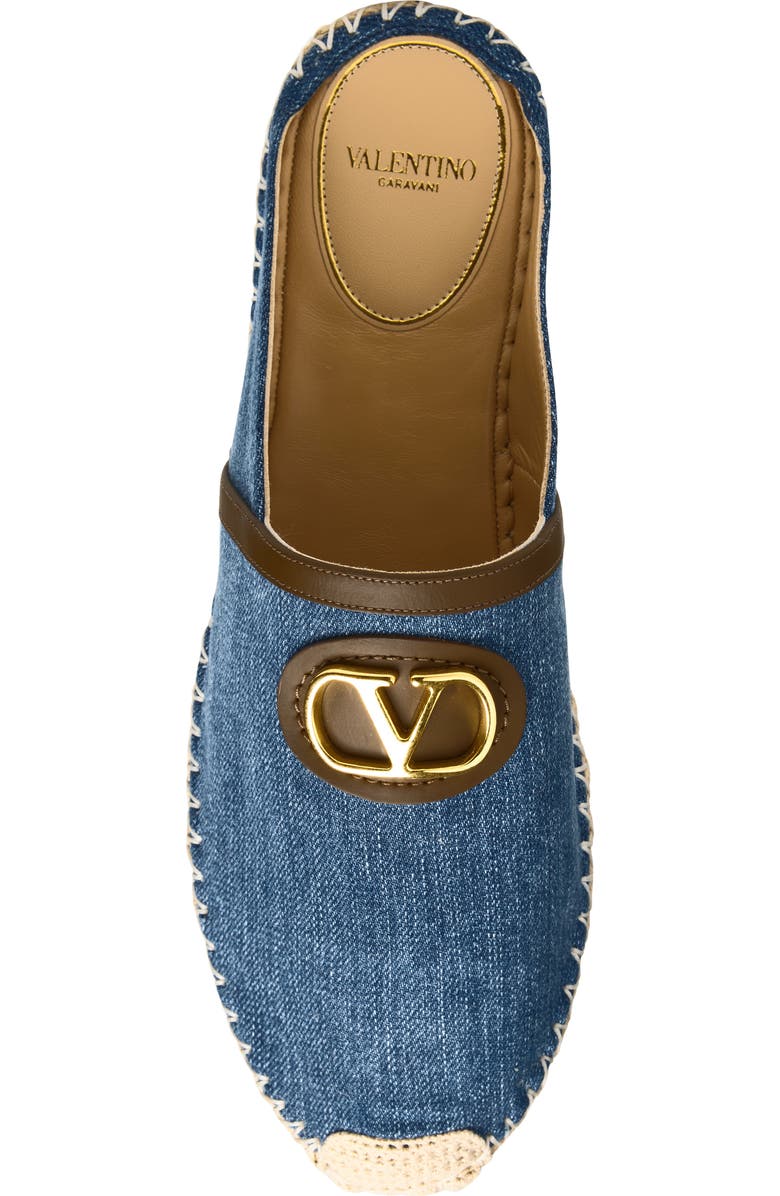 Valentino Garavani VLOGO Denim Espadrille Mule, Alternate, color, Denim