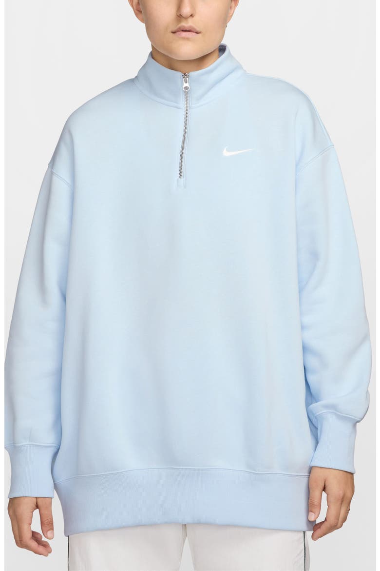 Sportswear Phoenix Oversize Fleece Quarter Zip Top, Main, color, BLUE TINT/ SAIL