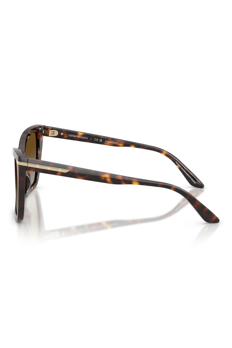 53mm Polarized Gradient Square Sunglasses, Alternate, color, SHINY HAVANA / BROWN POLAR