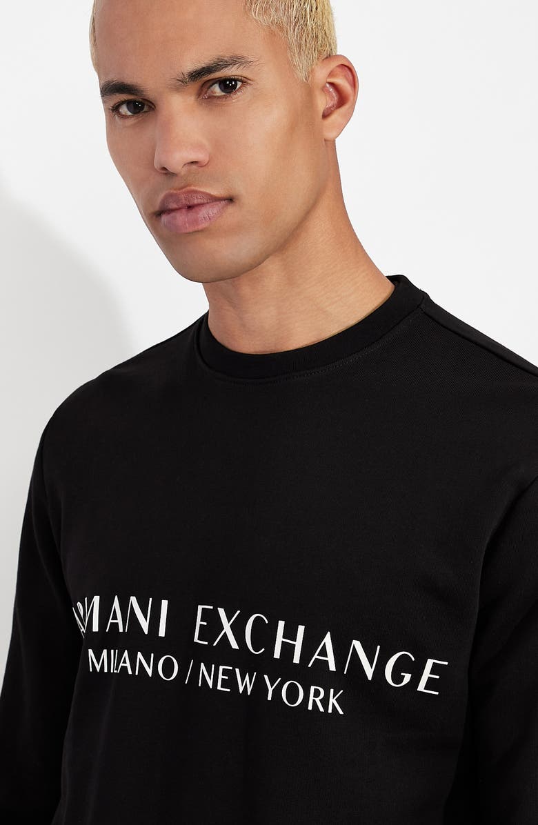 Armani Exchange Milano New York Graphic Cotton Sweatshirt, Alternate, color,