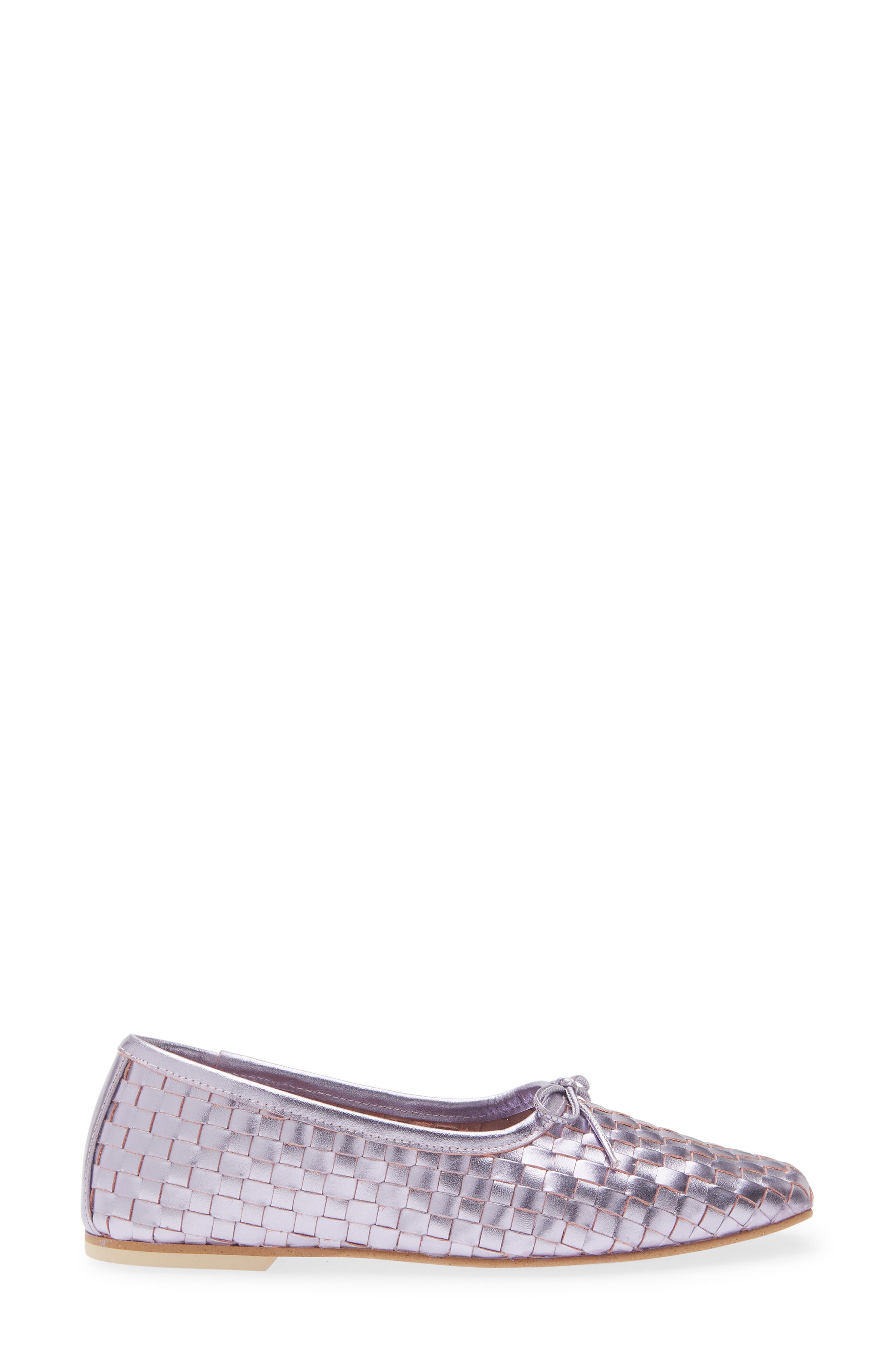 Freda Salvador Woven Square Toe Ballet Flat, Alternate, color, Lilac Metallic