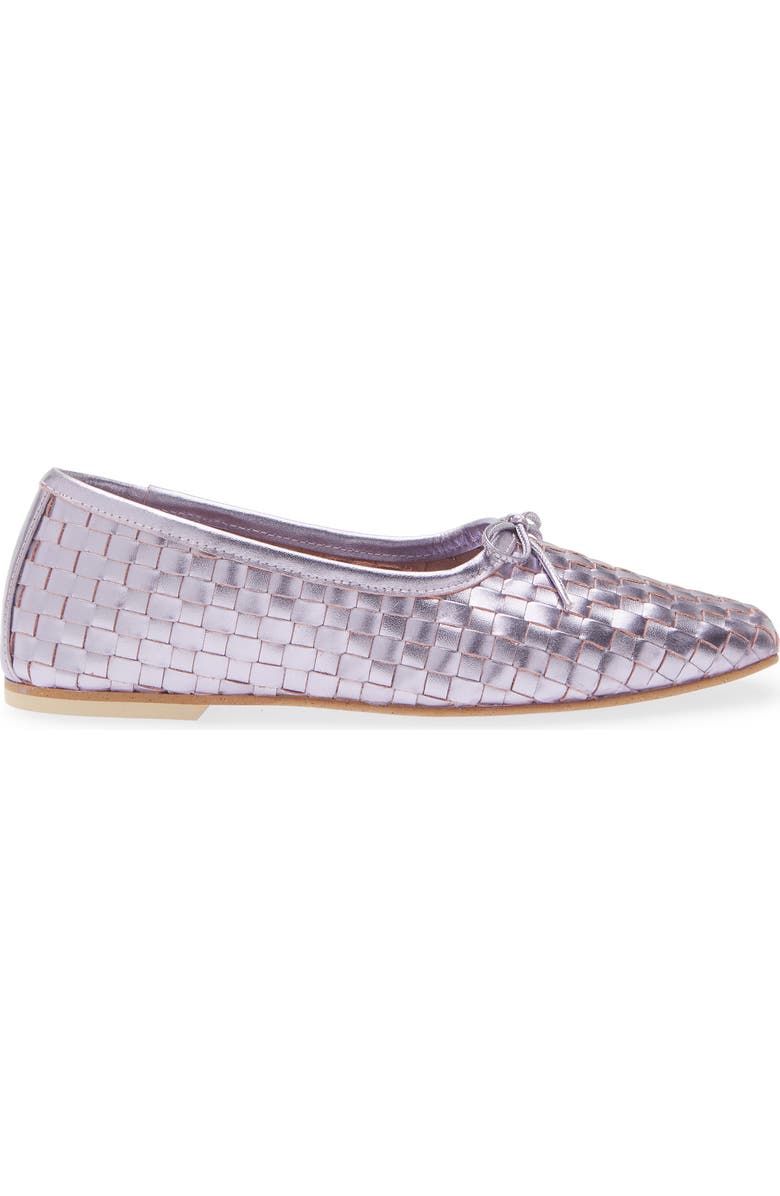 Freda Salvador Woven Square Toe Ballet Flat, Alternate, color, Lilac Metallic