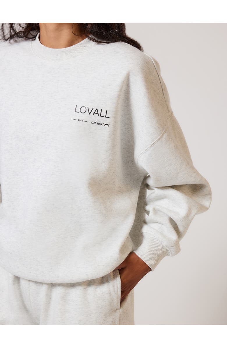 LOVALL ALL SZN Organic Oversized Sweatshirt Three, Alternate, color, Light Grey Marl
