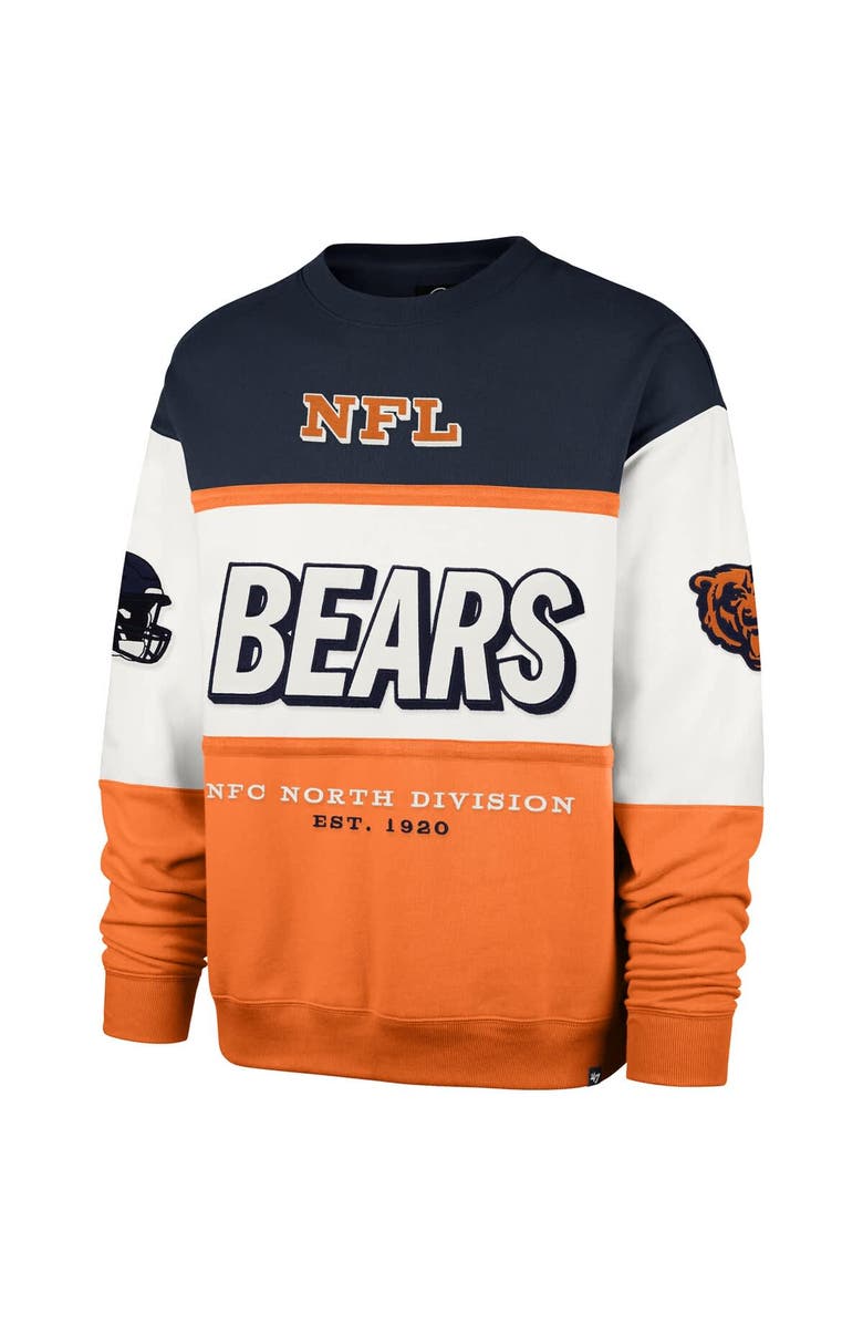 '47 Men's '47 Navy/Orange Chicago Bears Breeze Maximalist Sweatshirt, Alternate, color, Navy