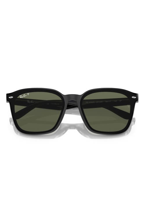 Ray Ban Ray-ban 66mm Polarized Oversize Square Sunglasses In Black