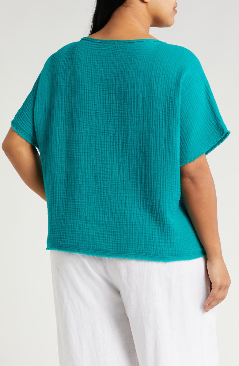 Eileen Fisher Dolman Sleeve Organic Cotton Gauze Top, Alternate, color, 