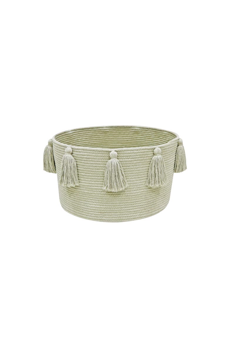 Lorena Canals Basket New Tassels, Main, color, Olive