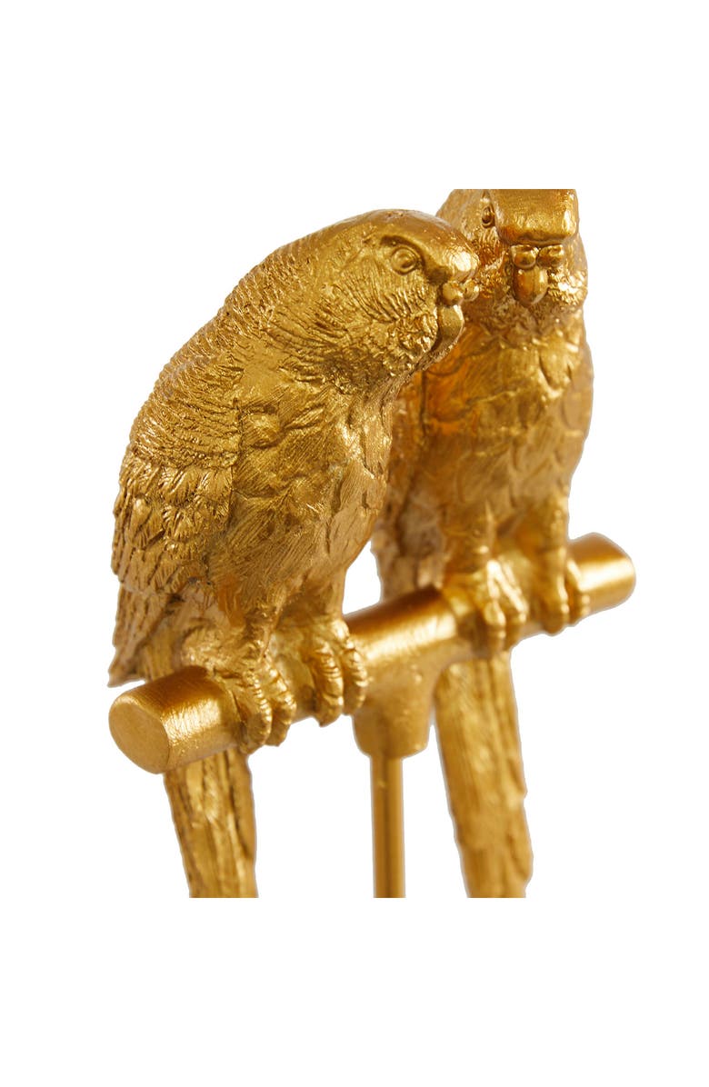 WILLOW ROW Goldtone Polystone Parrot Sculpture, Alternate, color, Gold