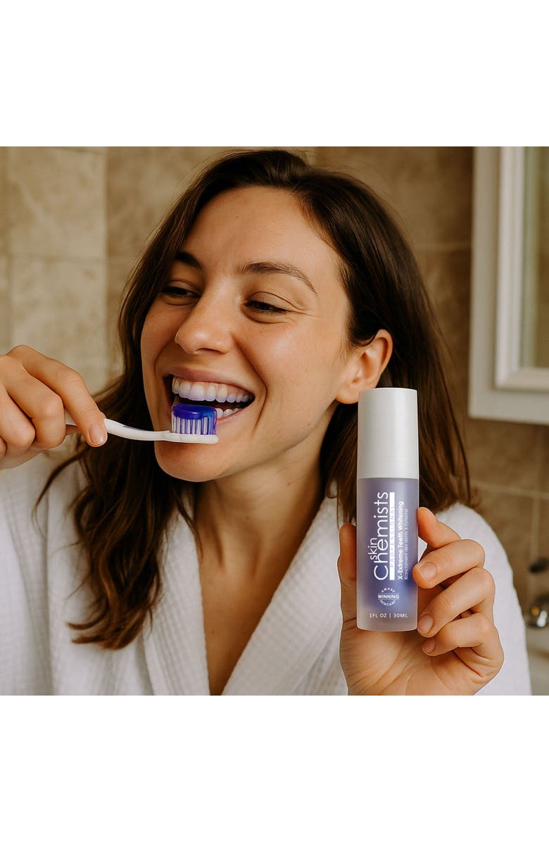 SKINCHEMISTS X-Exteme Teeth Whitening Toothpaste 30ml for Anti-Aging, Brightening, Alternate, color, White