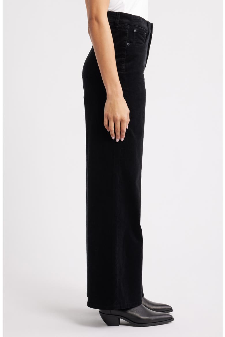 High Waist Wide Leg Corduroy Pants, Alternate, color, CLASSIC BLACK