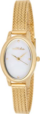 Ettika Royal Dome Mother of Pearl Mesh Strap Watch, 25mm