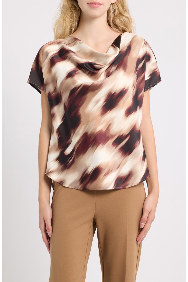 Cowl Neck Bateau Top, Main, color, WHITE DOVE MULTI