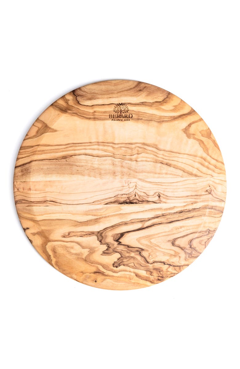 Berard Olivewood Handcrafted 9-Inch Round Cutting Board, Alternate, color, Brown
