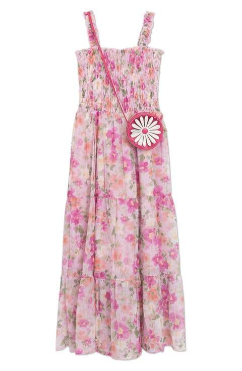 Kids' Smocked Maxi Dress & Purse Set (Little Kid)