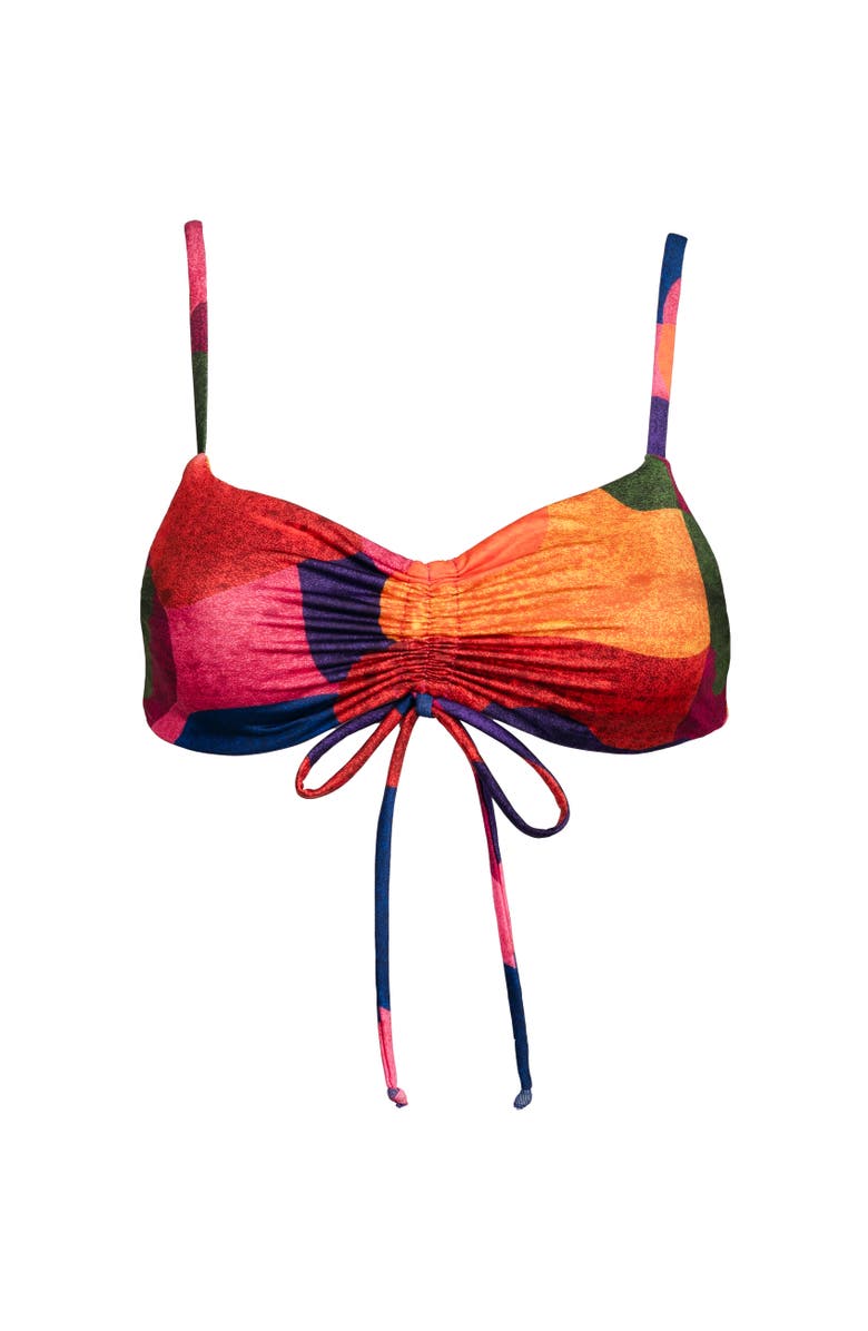 Kitty and Vibe Ruched Tie Bikini Top, Main, color, Isla