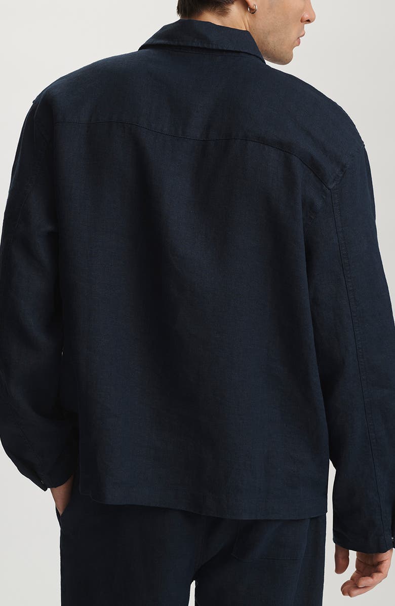 Mavi Jeans Relaxed Fit Linen Button-Up Shirt, Alternate, color, Dark Sapphire