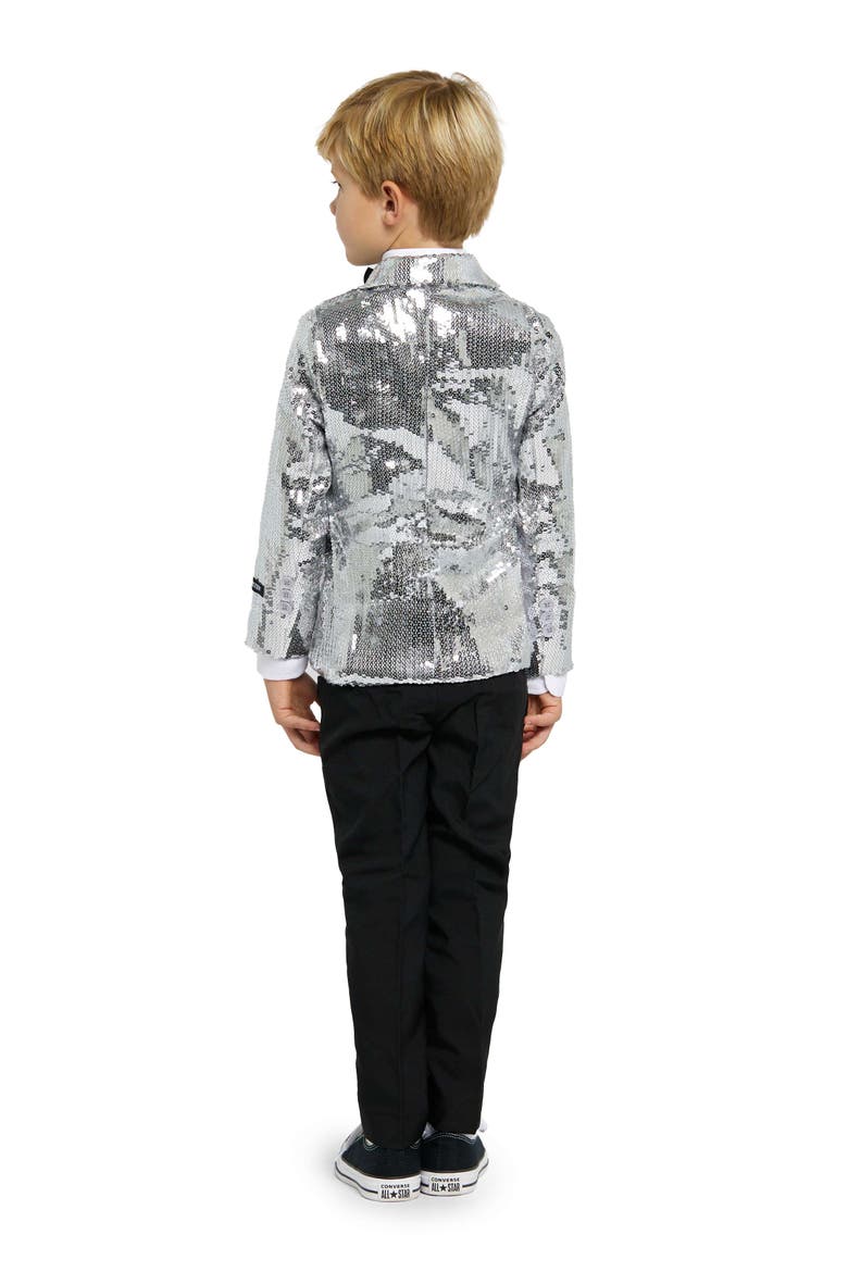 Kids' Sequin Blazer, Alternate, color, Silver