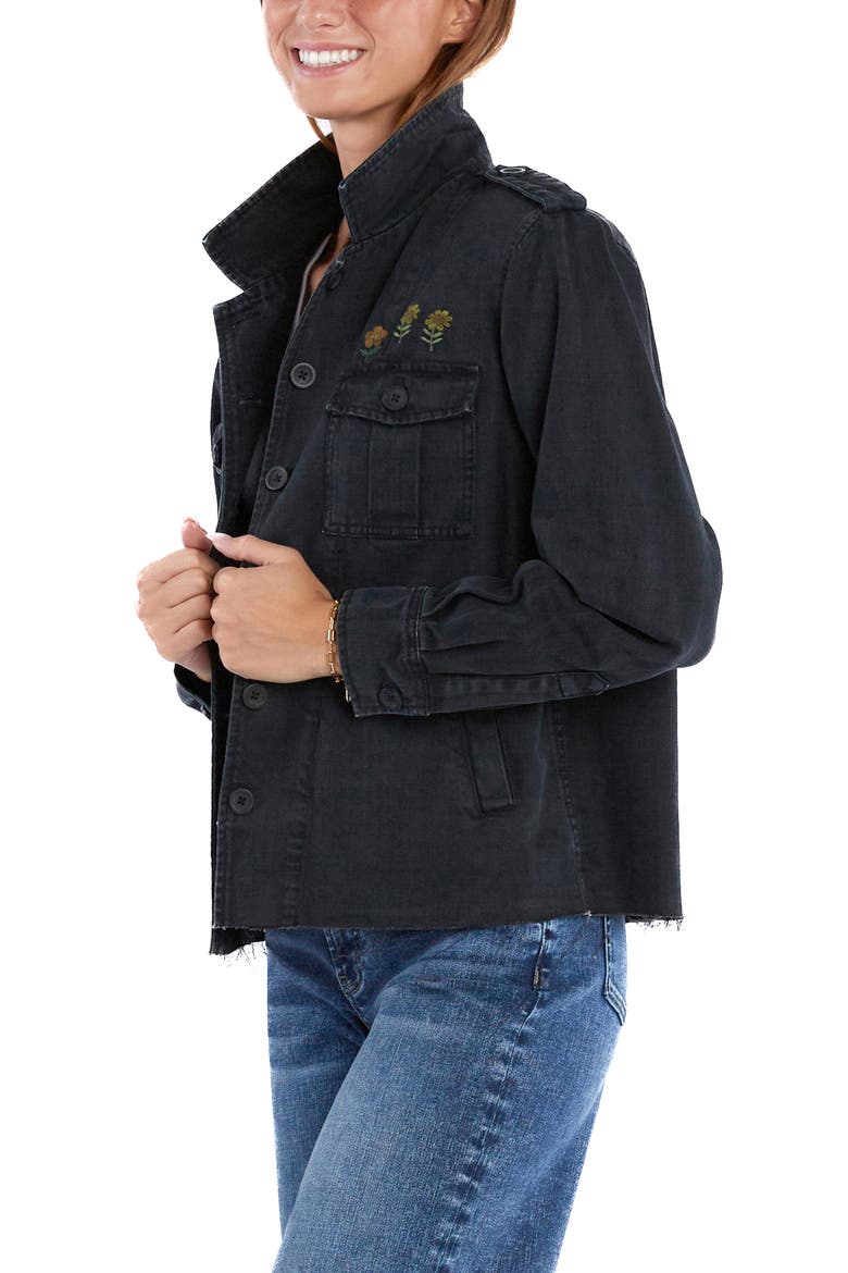Tree Power Embroidered Jacket, Alternate, color, ALMOST BLACK
