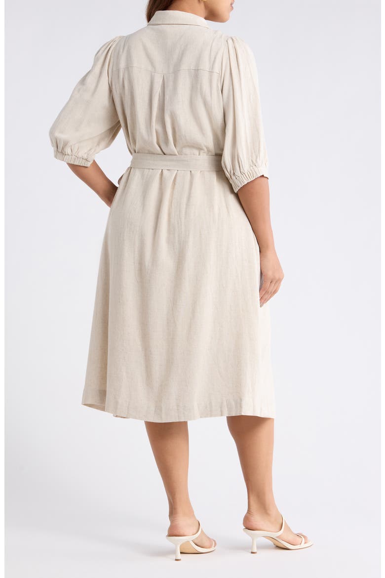 Vienna Tie Waist Shirtdress, Alternate, color, NATURAL