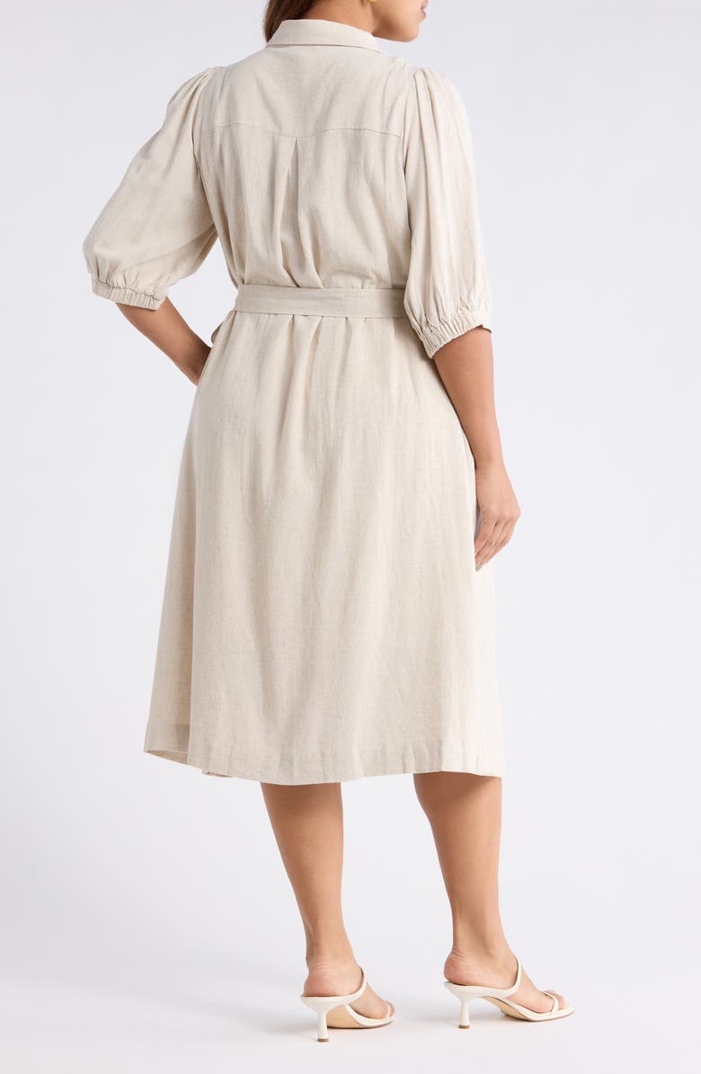 SUGARLIPS Vienna Tie Waist Shirtdress, Alternate, color, Natural