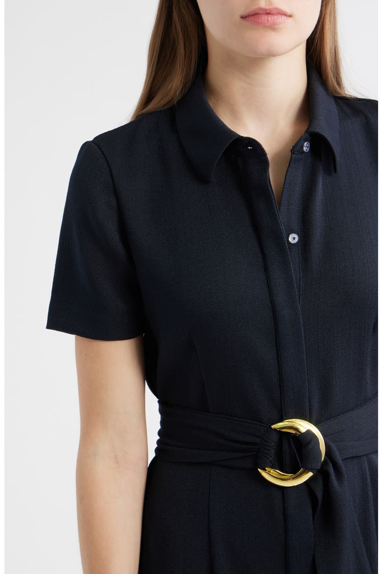 Belted Midi Shirtdress, Alternate, color, NAVY