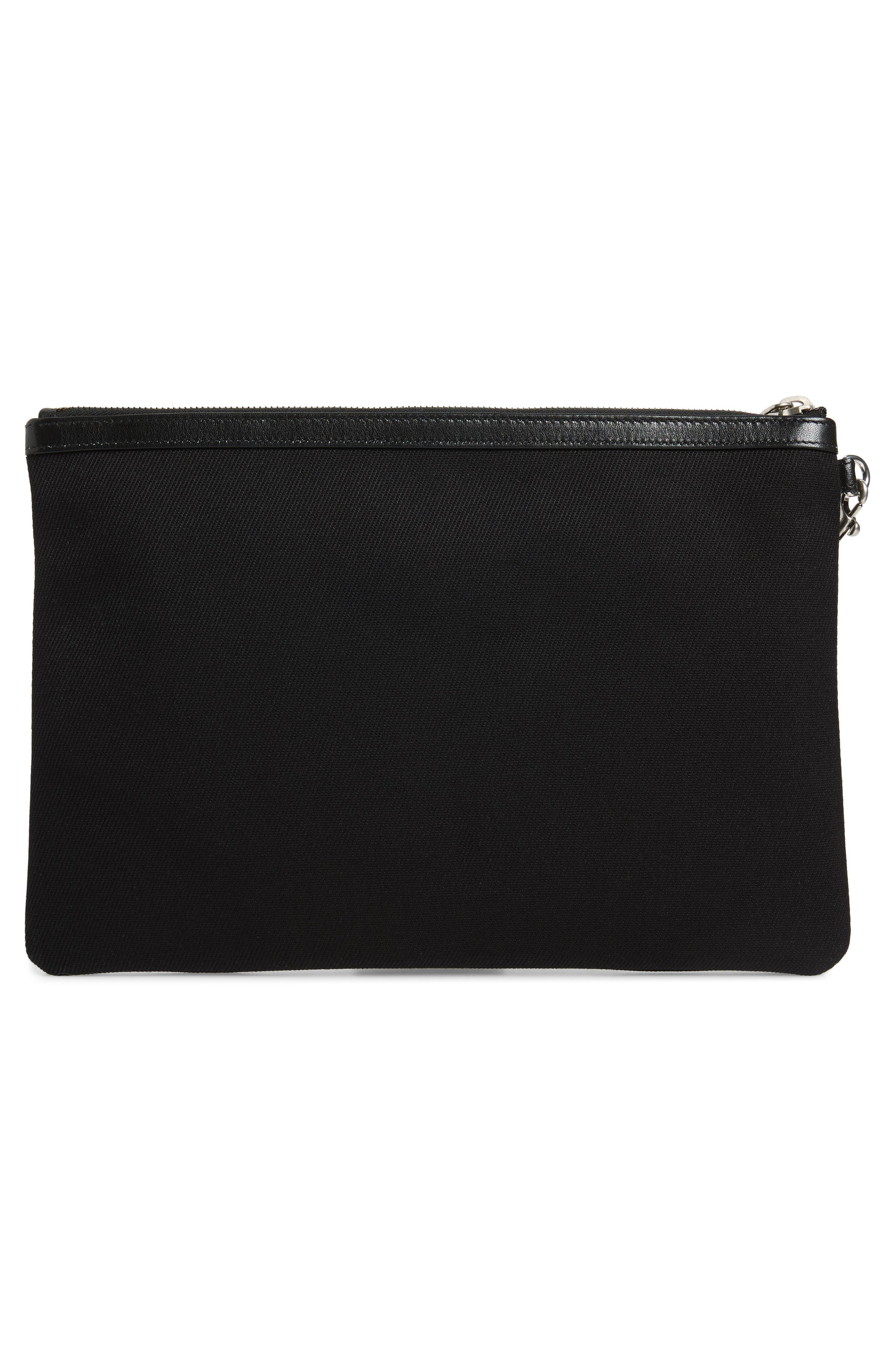 Saint Laurent Rive Gauche Canvas Pouch, Alternate, color, 