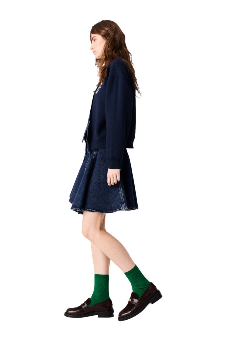 Sweatshirt with poplin details, Alternate, color, Navy